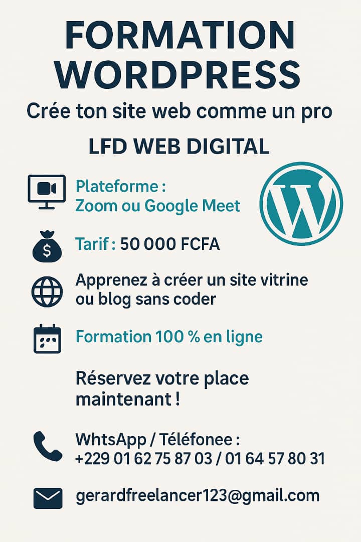 Formation WordPress – Crée ton site web comme un pro